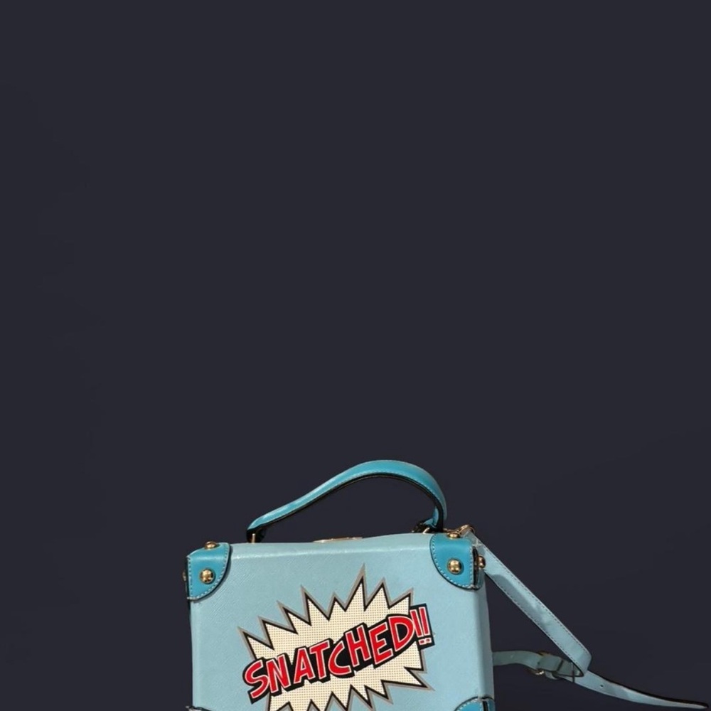Source Unknown Blue Cosmetic Bag with Graphic Design